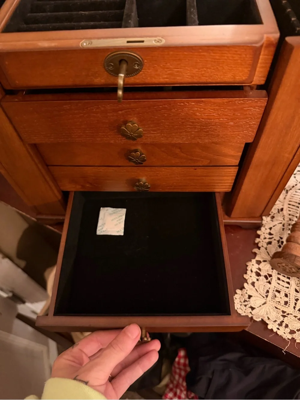 Wood Jewelry lock box